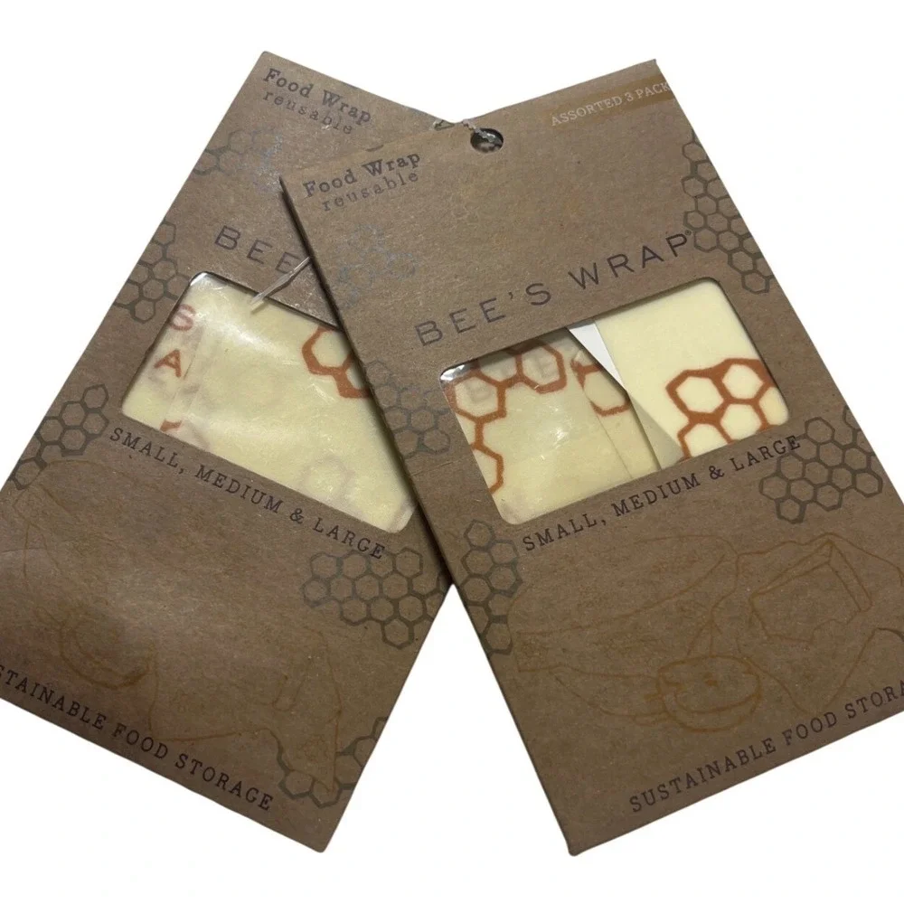 Bee's‎ Wrap Reusable Food Wrap 2 Packs Assorted 3 Count Honeycomb Sustainable